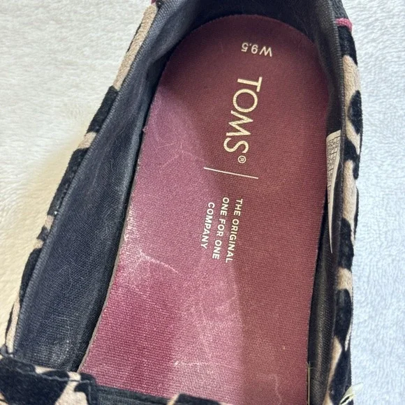 TOMS Leopard Print Velvet Slip On Shoes Women's‎ Size 9.5 W EU 41 - Picture 8 of 12
